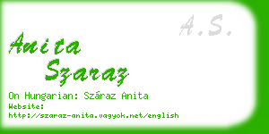 anita szaraz business card