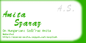 anita szaraz business card